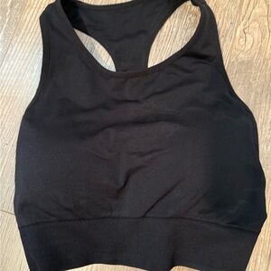 NVGTN Black Racerback Sports Bra with Wide Straps